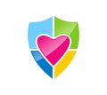 Love shield protection logo