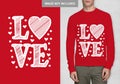 Love shirt design template with mockup