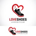 love shoes logo design template