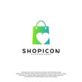 Love Shop Logo Template Design Vector Royalty Free Stock Photo