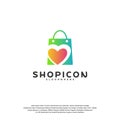Love Shop Logo Template Design Vector Royalty Free Stock Photo