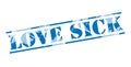 Love sick blue stamp Royalty Free Stock Photo