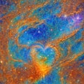 A love sign with colorful stunning galaxy, life, intricated detailed Royalty Free Stock Photo