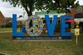 Love Sign on Display in Downtown Salem. Virginia, USA