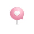 Love sign icon design for dating app UI. Love chat bubble. Love conversation. Royalty Free Stock Photo