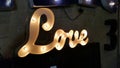 Love sign lit up and waiting for LOVE