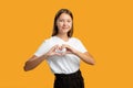 Love sign romantic message friendly girl heart