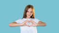 love sign romantic message happy teen girl heart