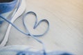 Love sign, Selective focus close up blue sport Royalty Free Stock Photo