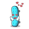 In love skateboard mascot cartoon style