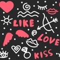 Love sketch, romantic pattern