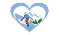 Love Ski man vector illustrations