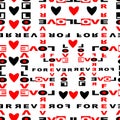 Love slogan seamless vector print