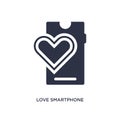 love smartphone icon on white background. Simple element illustration from birthday party and wedding concept Royalty Free Stock Photo