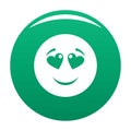 Love smile icon vector green