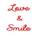 Love and smile text letters