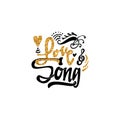 Love song. Hand-lettering text . Handmade vector calligraphy for your design