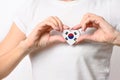 Love South Korea. South Korea flag. Korean patriotism concept