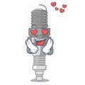 In love spark plug isolated with the mascot Royalty Free Stock Photo