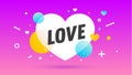 Love, speech bubble. Banner, poster, speech bubble