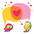 Love speech bubble with cute owl. Royalty Free Stock Photo