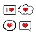 Love speech bubble pixels art stlye Royalty Free Stock Photo