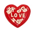 Love spell with Wooden alphabet blocks Royalty Free Stock Photo