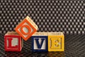 Love Spelled with colorful alphabet blocks Royalty Free Stock Photo