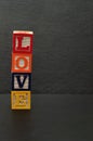 Love Spelled with colorful alphabet blocks Royalty Free Stock Photo