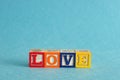 Love Spelled with colorful alphabet blocks Royalty Free Stock Photo