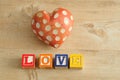 Love spelled with colorful alphabet blocks Royalty Free Stock Photo