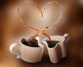 Love splash of coffee Royalty Free Stock Photo