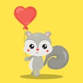 LOVE SQUIRREL BALLOON 02 Royalty Free Stock Photo