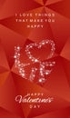 Love stars Happy Valentines Day abstract red vector