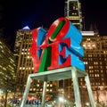 The Love statue in the Love Park Philadelphia Royalty Free Stock Photo