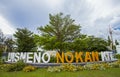 Love Statue Park Taman Patung Kasih, a city park in Kupang City, East Nusa Tenggara. Royalty Free Stock Photo