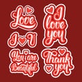 Love Stickers Set Social Media Network Message Badges Collection Design Royalty Free Stock Photo