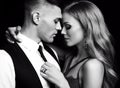 Love story. beatiful couple. gorgeous blond woman and handsome man
