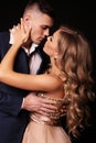 Love story. beatiful couple. gorgeous blond woman and handsome man Royalty Free Stock Photo