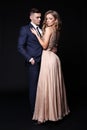 Love story. beatiful couple. gorgeous blond woman and handsome man Royalty Free Stock Photo