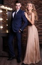 Love story. beatiful couple. gorgeous blond woman and handsome man Royalty Free Stock Photo