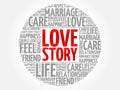Love Story circle word cloud Royalty Free Stock Photo