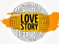 Love Story circle word cloud Royalty Free Stock Photo