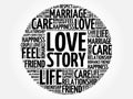 Love Story circle word cloud Royalty Free Stock Photo