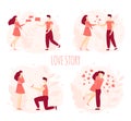 Love story romantic couple vector people concept