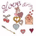 Love story stickers