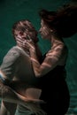 Underwater Photoshoot of a Couple in Love. Man and Woman