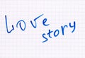 Love Story word writing