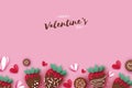 Love Strawberry And Chocolate. Valentines Day Greeting Card. Hearts Paper Cut Style. Sweet Dessert, Choco Candy. Happy