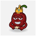 Love struck expression with Cherry Fruit Crown Mascot Character Cartoon Royalty Free Stock Photo